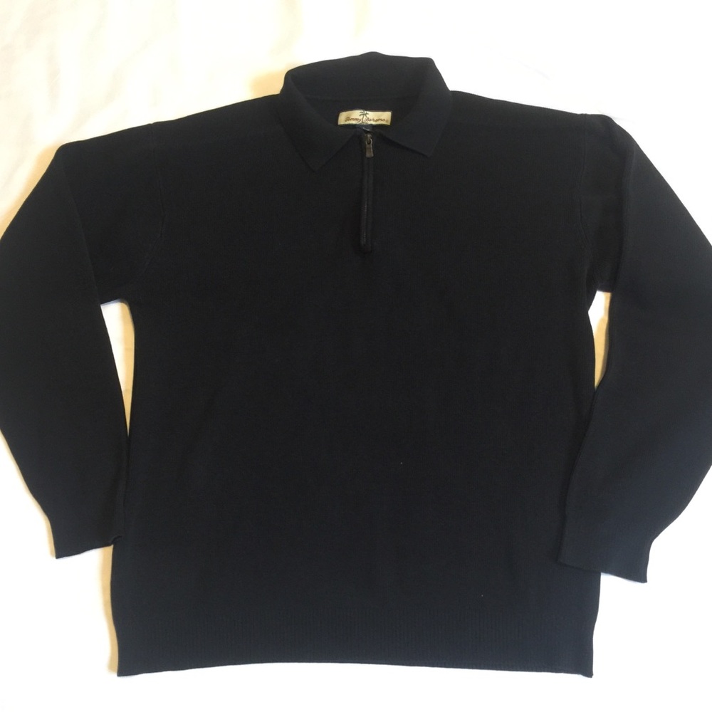 Tommy Bahama Mens Blue 1/4 Zip Pullover Sweater L